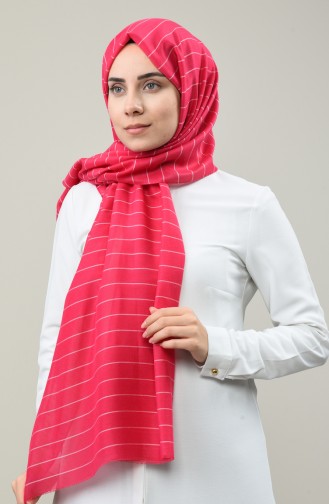 Stripe Patterned Seasonal Shawl 901596-12 Şekerpembe 901596-12