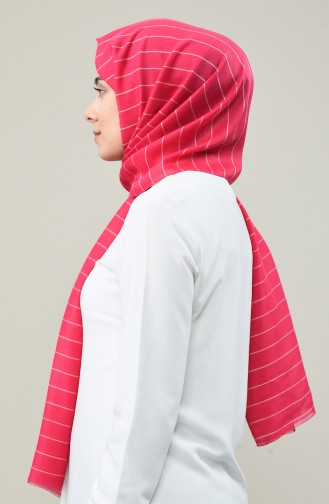 Stripe Patterned Seasonal Shawl 901596-12 Şekerpembe 901596-12