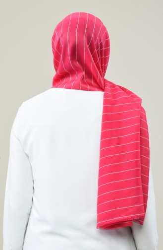 Stripe Patterned Seasonal Shawl 901596-12 Şekerpembe 901596-12