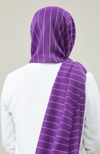 Stripe Patterned Seasonal Shawl 901596-14 Purple 901596-14