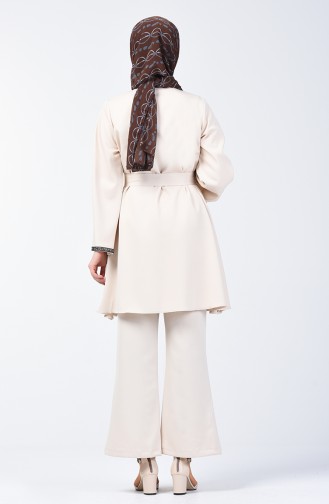 Tunic Trouser 2 Piece with Stones on Sleeves 0288-04 Beige 0288-04
