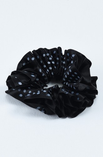 Sefamerve Élastique Pour Chignon Satin à Pois 6003-01 Noir 6003-01