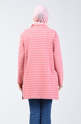 Plus Size Two-thread Striped Sports Tunic 2240-01 Powder 2240-01