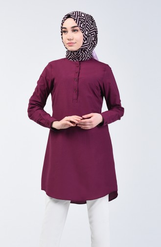 Grandad Collar Tunic 6438-11 Damson 6438-11