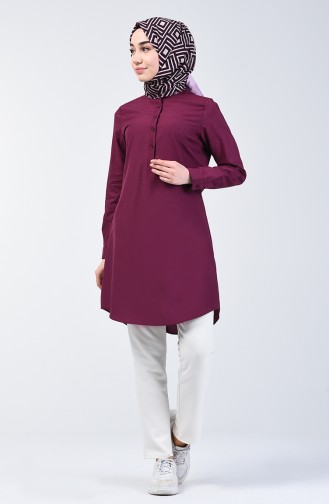 Grandad Collar Tunic 6438-11 Damson 6438-11