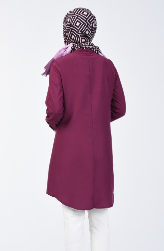 Grandad Collar Tunic 6438-11 Damson 6438-11