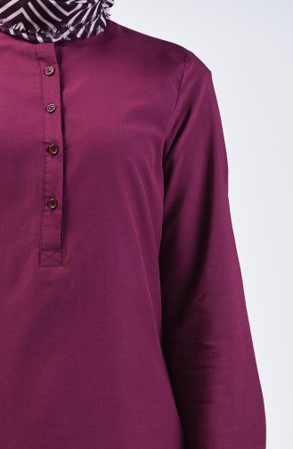 Grandad Collar Tunic 6438-11 Damson 6438-11