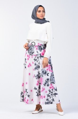 Elastic Belted Skirt 1064-01 Stone 1064-01