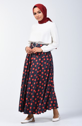 Polka Dot Skirt 1065-01 Navy Blue 1065-01