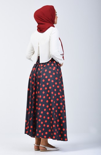 Polka Dot Skirt 1065-01 Navy Blue 1065-01