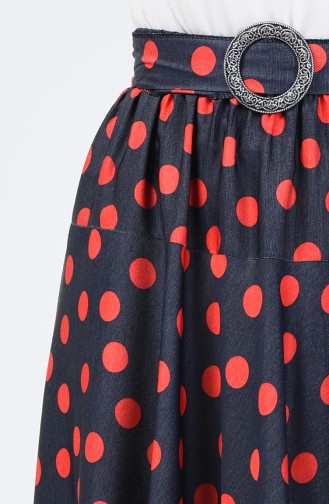 Polka Dot Skirt 1065-01 Navy Blue 1065-01