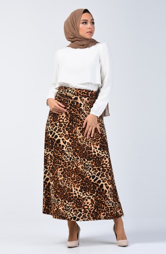 Leopard Print Skirt 2001-01 Black Brown 2001-01