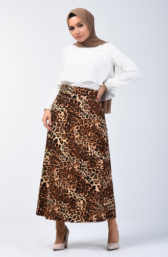 Leopard Print Skirt 2001-01 Black Brown 2001-01