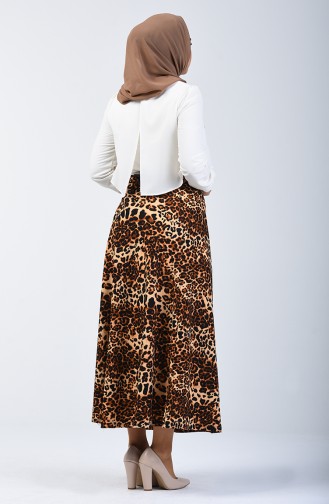 Leopard Print Skirt 2001-01 Black Brown 2001-01