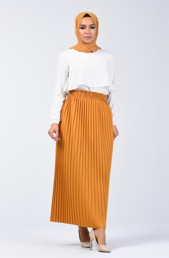 Pleated Skirt 0006-14 Mustard 0006-14