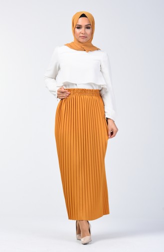 Pleated Skirt 0006-14 Mustard 0006-14