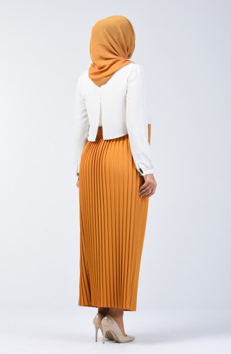 Pleated Skirt 0006-14 Mustard 0006-14