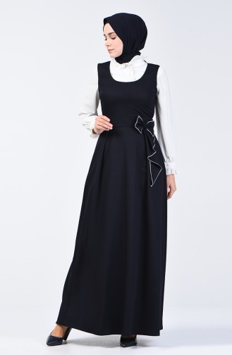 Robe Gilet à Noeud 0106-03 Bleu Marine 0106-03