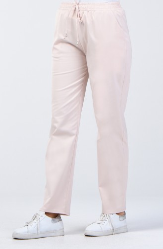 Elastic Waist Straight Trotter Trousers 1446PNT-01 Powder 1446PNT-01