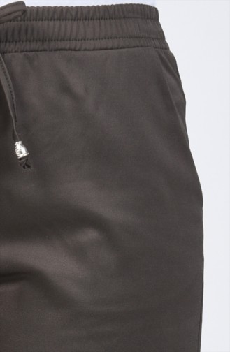 Beli Lastikli Düz Paça Pantolon 1446PNT-02 Koyu Yeşil