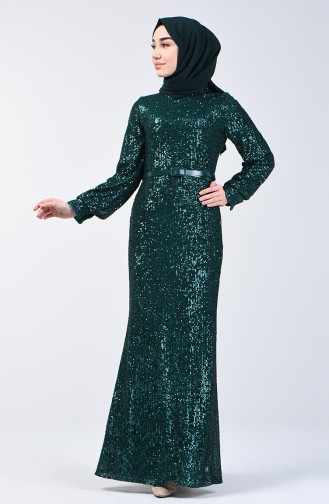 Sequin Fabric Evening Dress 81765-03 Jade Green 81765-03