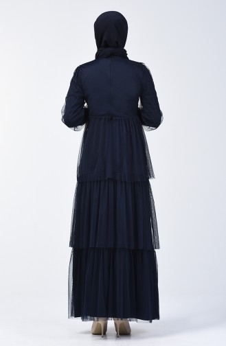 Tüll Abendkleid 6058-01 Dunkelblau 6058-01