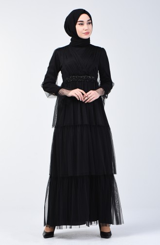 Tüll Abendkleid 6058-02 Schwarz 6058-02