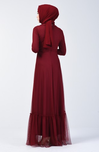 Sequin Evening Dress 5242-02 Claret Red 5242-02