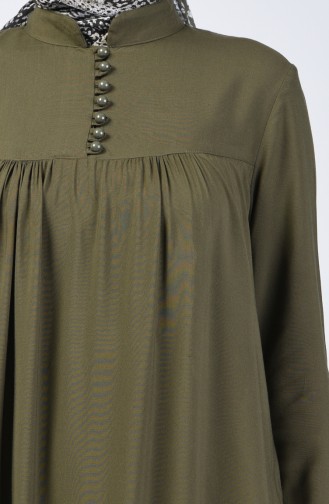 فستان بأزرار كاكي 8188-06