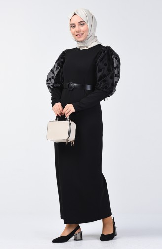 Black Hijab Dress 7063-01