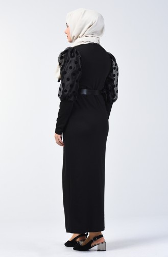 Black Hijab Dress 7063-01
