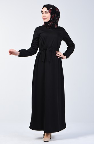 Elastic Belted Dress 2009-01 Black 2009-01