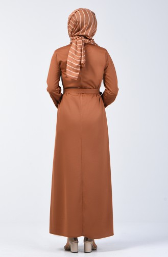 فستان بحزام وأكمام مطاطية أخضر تبغي 2009-03