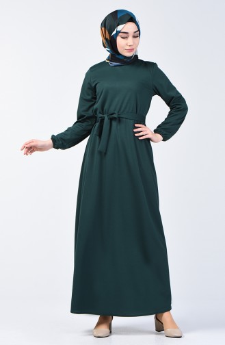 Elastic Belted Dress 2009-04 Emerald Green 2009-04