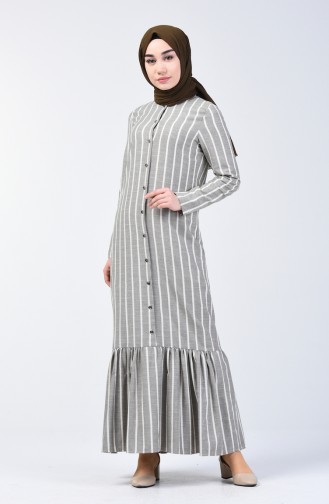Khaki Hijab Dress 3147-01