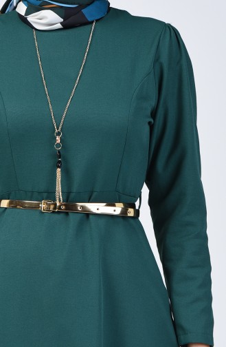 Dress with Belt and Necklace 6450-01 Jade Green 6450-01