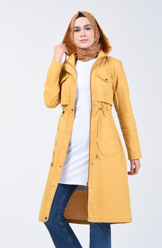 Trenchcoat mit Kapuze 6087-01 Gelb 6087-01