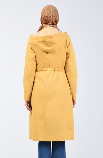 Trench Coat Jean à Capuche 6087-01 Jaune 6087-01