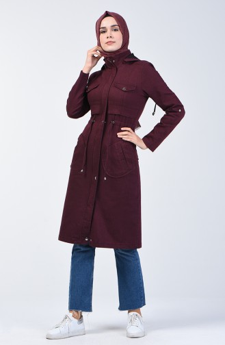 Trench Coat Sport à Capuche 6087-04 Cerise 6087-04