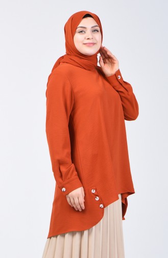 Büyük Beden Aerobin Kumaş Tunik 8309-10 Kiremit 8309-10