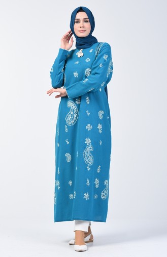 Gauze Long Tunic 0404-05 Turquois 0404-05