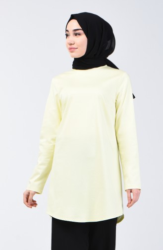 Düz Tunik 3177TNK-01 Limon Sarısı