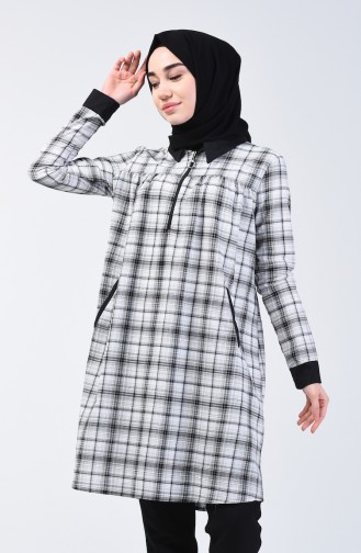 Desenli Cepli Tunik 1015-03 Siyah