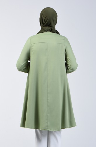 Buttoned Asymmetric Tunic 6640-04 Green 6640-04