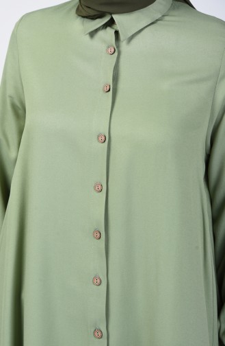 Buttoned Asymmetric Tunic 6640-04 Green 6640-04
