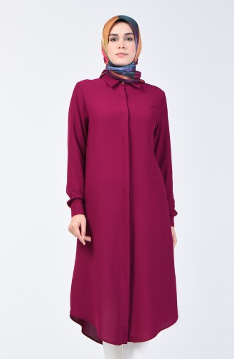 Hidden Buttoned Long Tunic 3010-05 Damson 3010-05