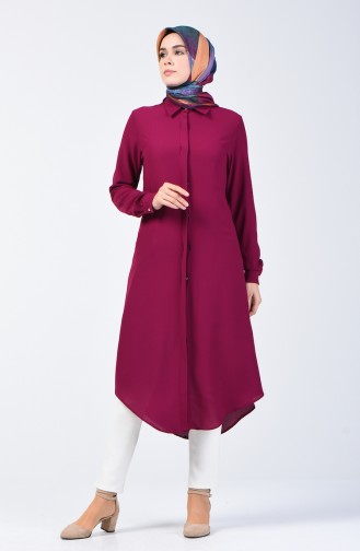 Hidden Buttoned Long Tunic 3010-05 Damson 3010-05