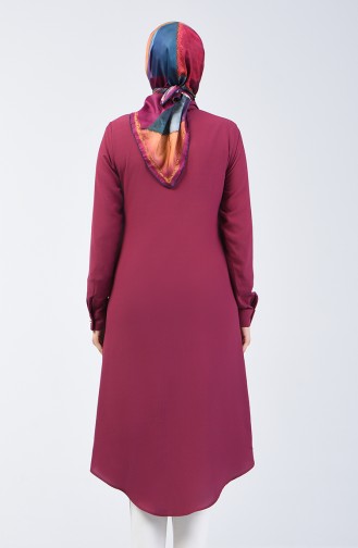 Hidden Buttoned Long Tunic 3010-06 Dark Dusty Rose 3010-06