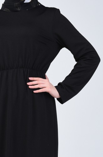 Elastische Taille Kleid 2025-01 Schwarz 2025-01