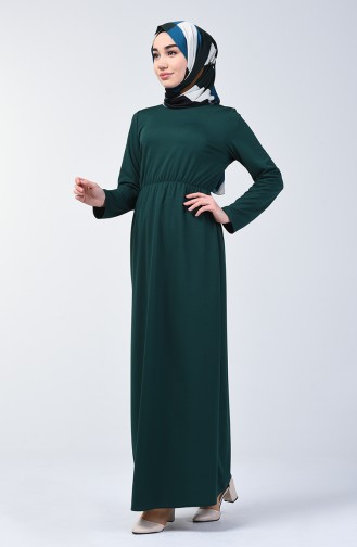 Elastic Waist Dress 2025-03 Emerald Green 2025-03